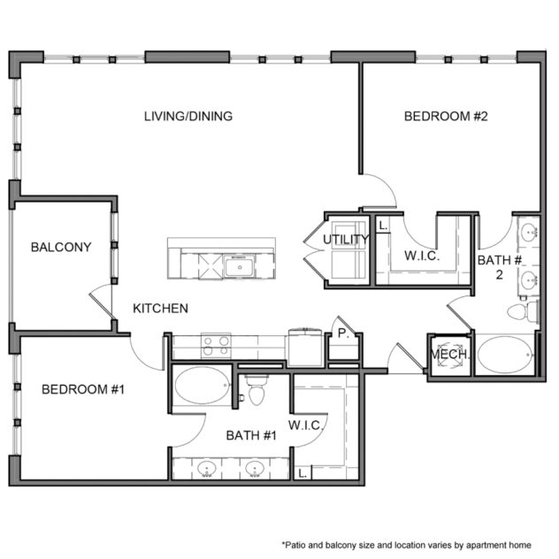 Rendering of the BE.B13 floor plan